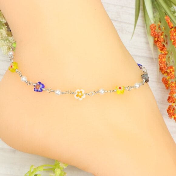 "Handmade Anklet – Elegant & Delicate Jewelry for Women | UNVRC1334 - Picture 5 of 11